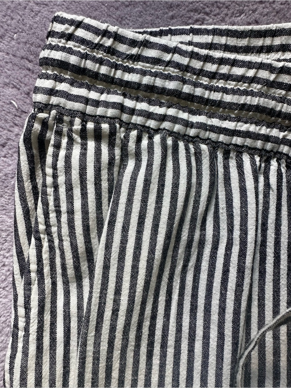 a new day Black & White Striped Elastic Waist Pants - Picture 3 of 6